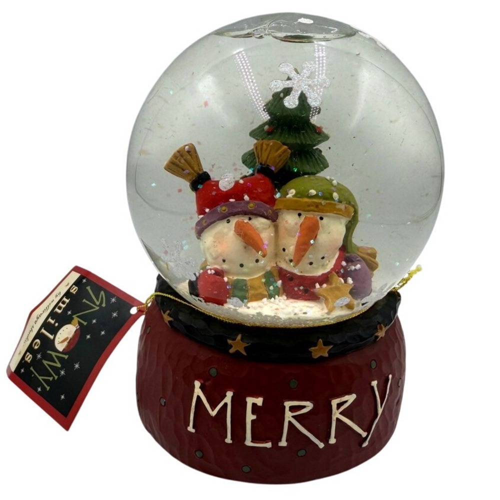 Williraye Studio Snowy Smiles Musical Snow Globe Christmas Snowmen WW9413 2009